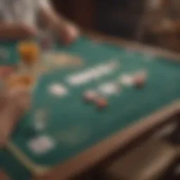 An engaging table setup for a game of Deuces, showcasing vibrant cards and chips.