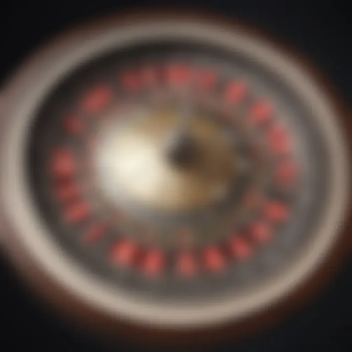 Detailed view of a roulette wheel highlighting number arrangement