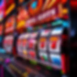 Vibrant slot machine display with colorful reels