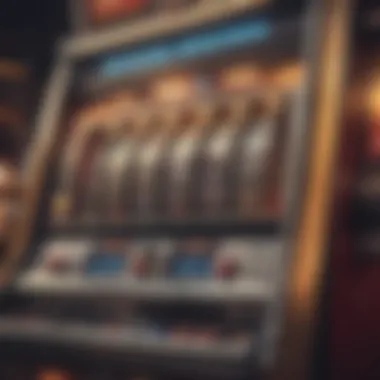 A vibrant casino slot machine lighting up with excitement.